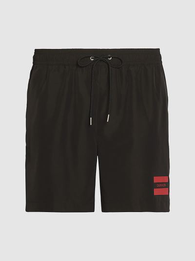 Calvin Klein Fürdőruha HU957123 | Calvin Klein Core Statement Medium Drawstring Férfi Úszónadrág Fek